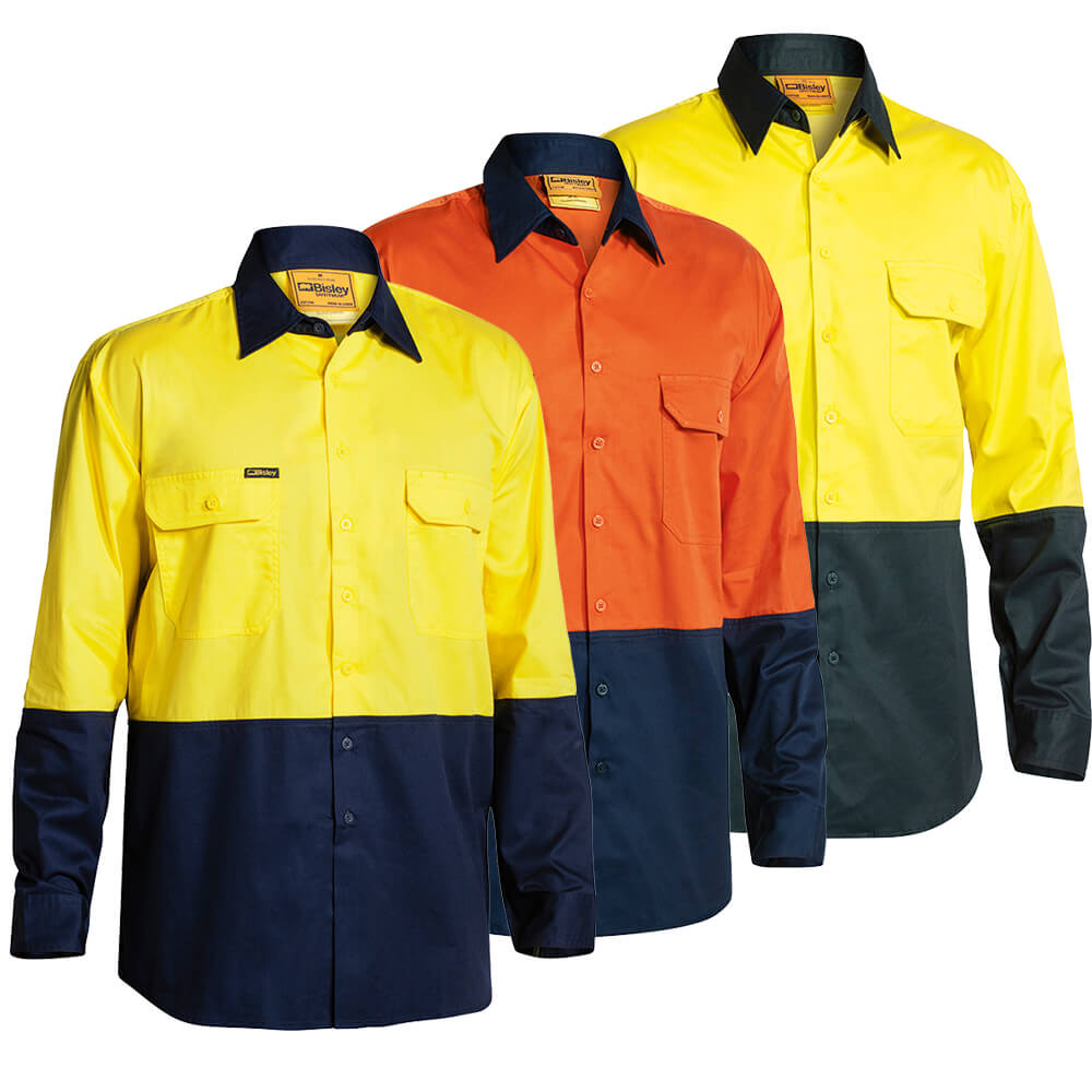 Bisley BS6895 HiVis Lightweight Shirt Long Sleeve Worklocker Toowoomba