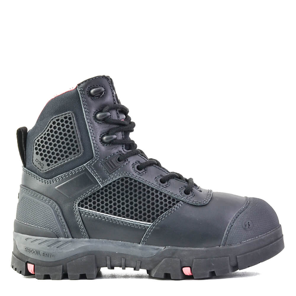 Bata Avenger Ladies Mid Cut Lace/Zip Sided Safety Boot Black View 2