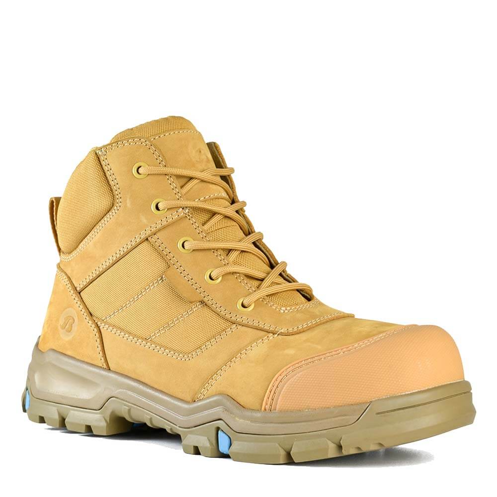 Bata Bazza Scuff Cap Mid Cut Zip Lace Safety Boots Wheat View 3
