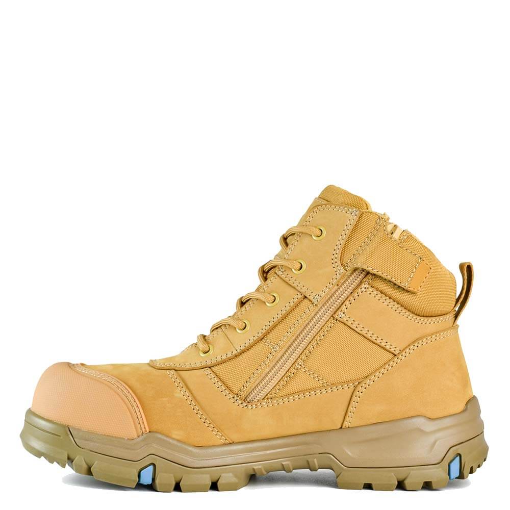 Bata Bazza Scuff Cap Mid Cut Zip Lace Safety Boots Wheat View 5