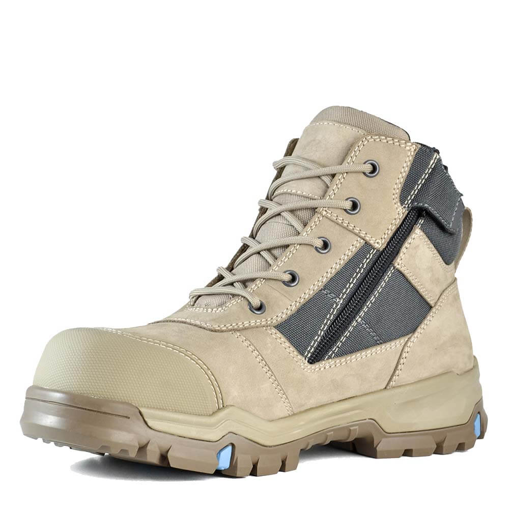 Bata Roy Scuff Cap Mid Cut Zip Lace Safety Boots Slate View 3