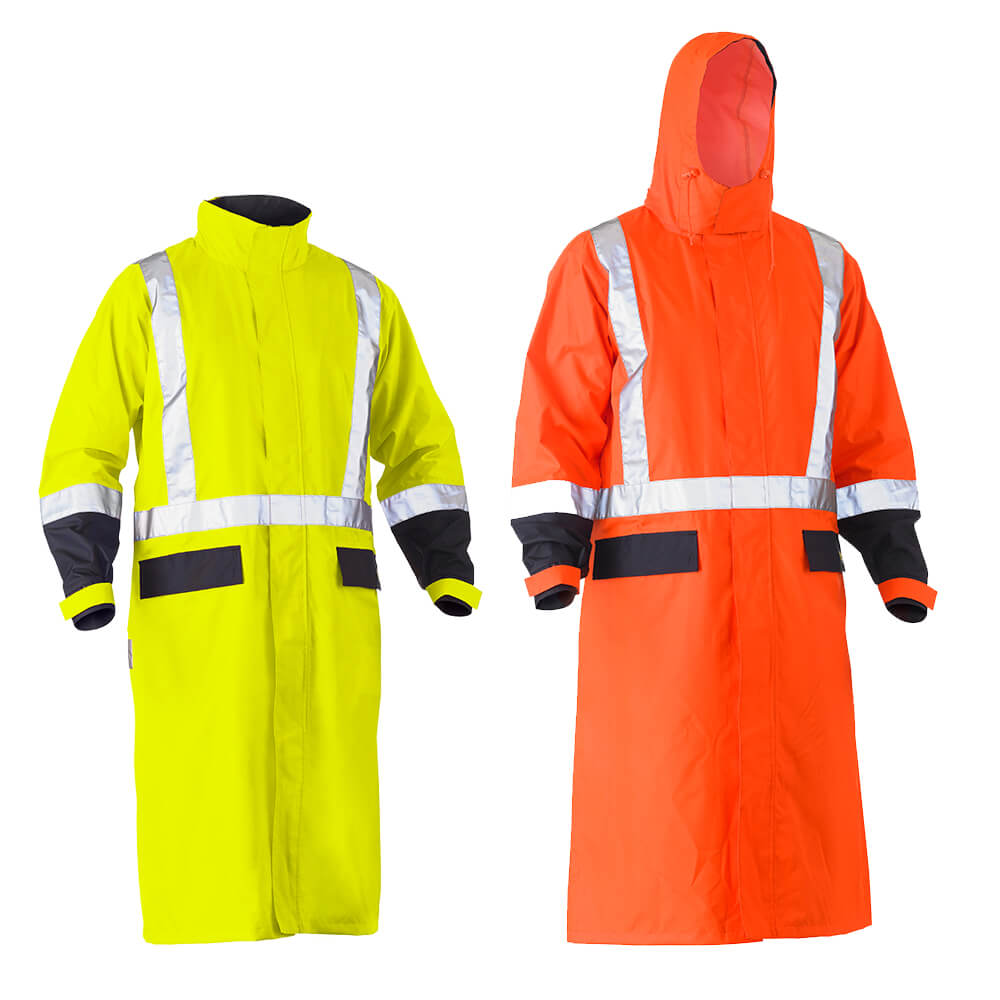 Bisley BJ6961T Hi-Vis Taped Long Rain Coat