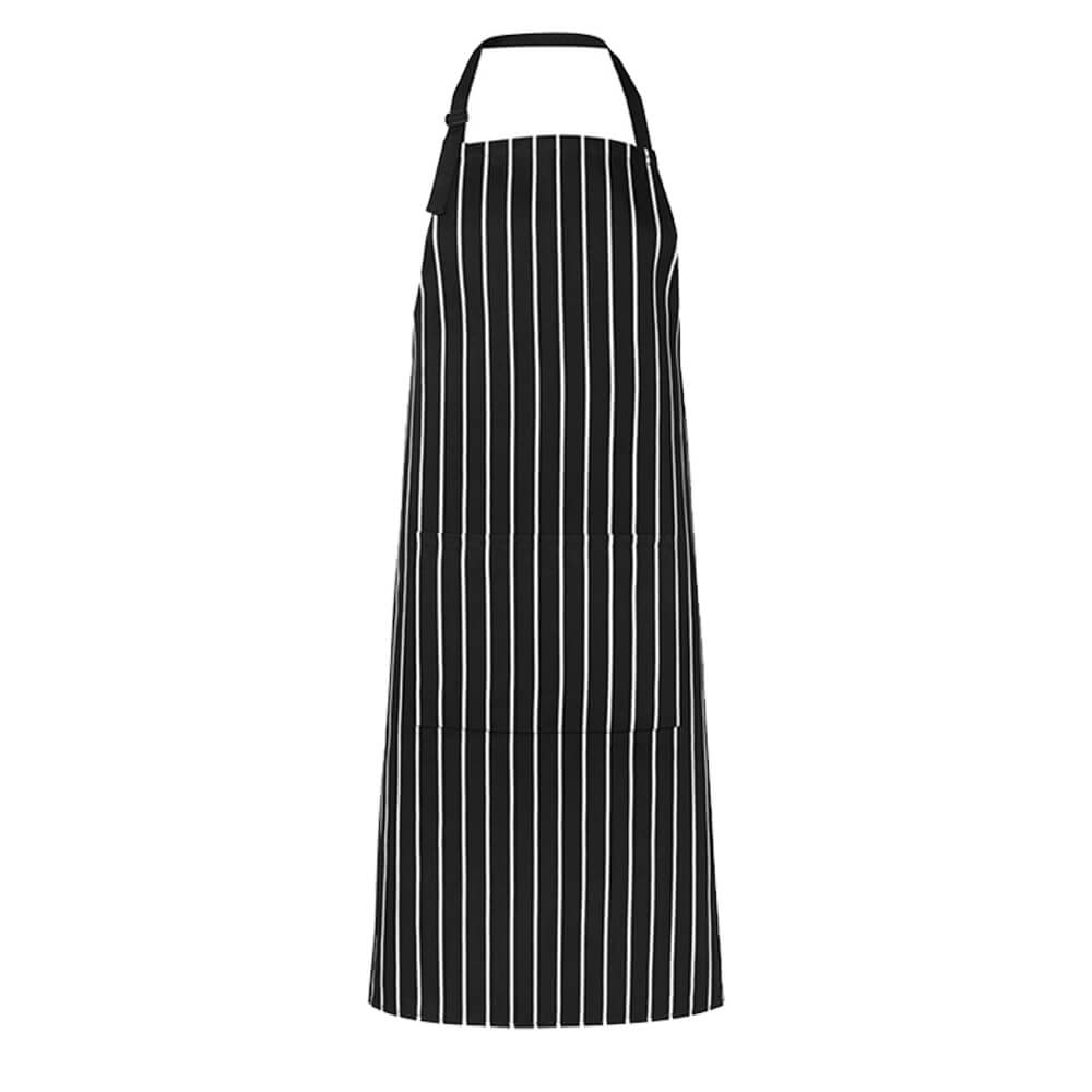 JB's Wear 5BS Striped Bib Apron Black