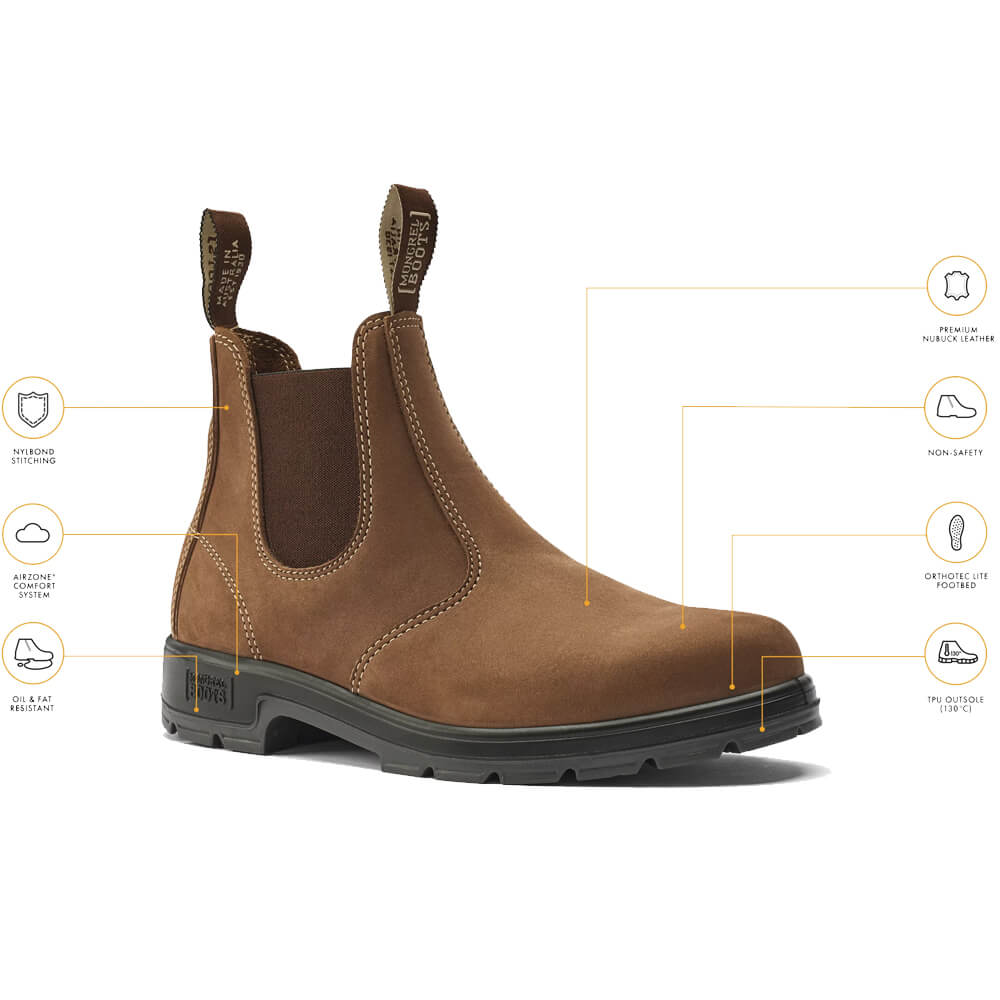 Mongrel K91070 - Vintage Brown K9 Elastic Sided Boot Specifications 
