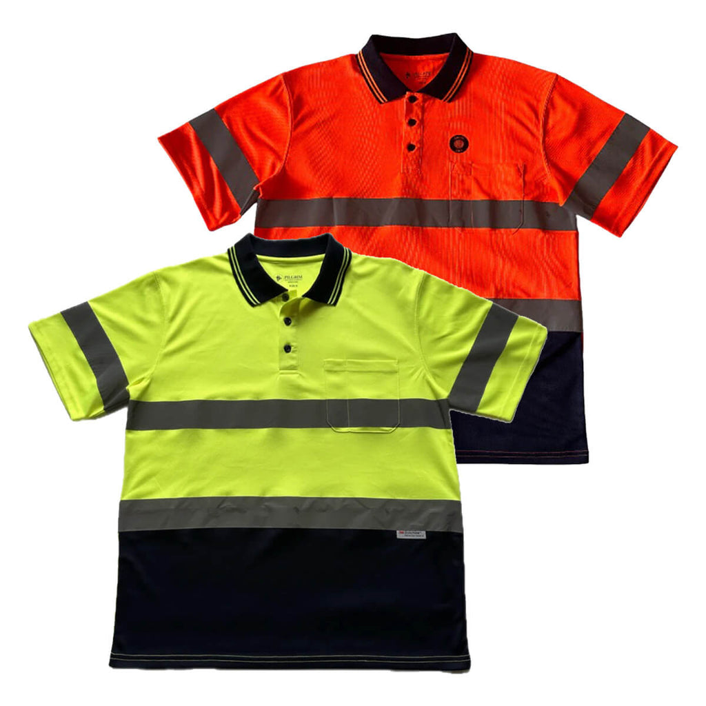 Pilgrim 4600 Mens Hi-Vis Taped Short Sleeve Polo Shirt