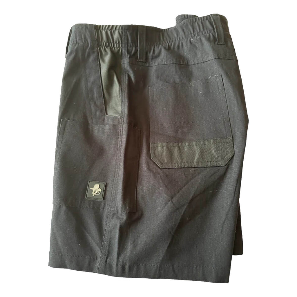 Pilgrim 4620 Mens Stretch Utility Work Short Black Folded