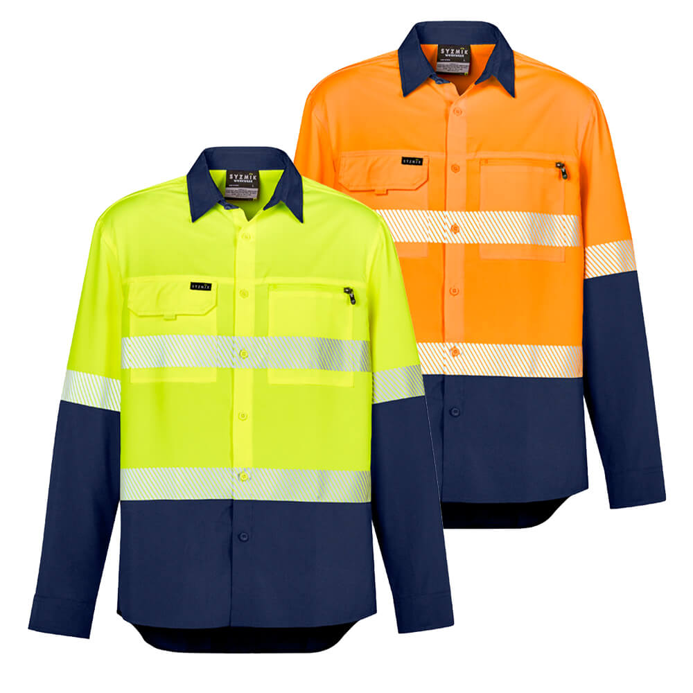 Syzmik ZW470 Mens Hi Vis Outdoor Segmented Tape Long Sleeve Shirt