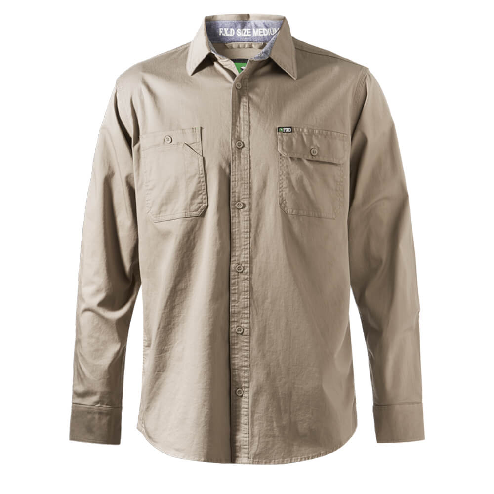 FXD Workwear LSH1 Khaki Front