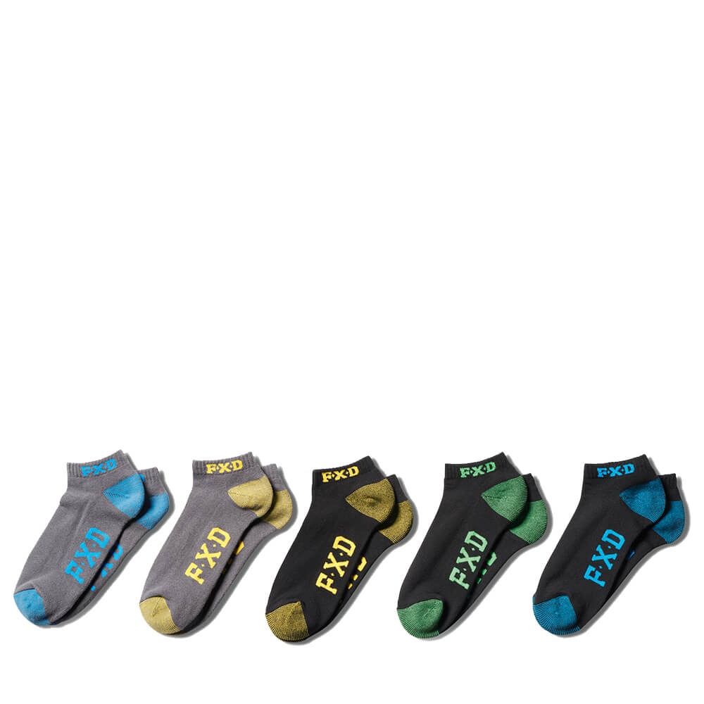 FXD SK3 5 Pack Cotton Blend Ankle Sock